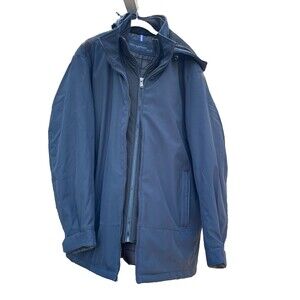 NEW WEATHERPROOF #11590 US Men XXL Navy Insulated Hooded Zip Jacket Parka+Gloves